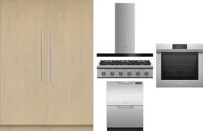 6 Piece Package Includes Refrigerator, Freezer, Cooktop, Wall Oven, Hood And Dishwasher